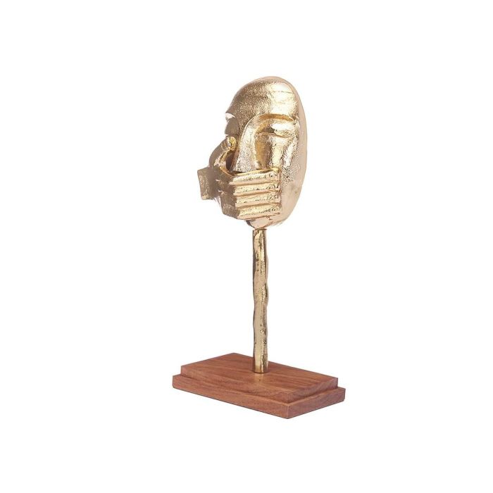 Figura Decorativa Cara Dorado Madera Metal 17 x 33,5 x 10 cm 2