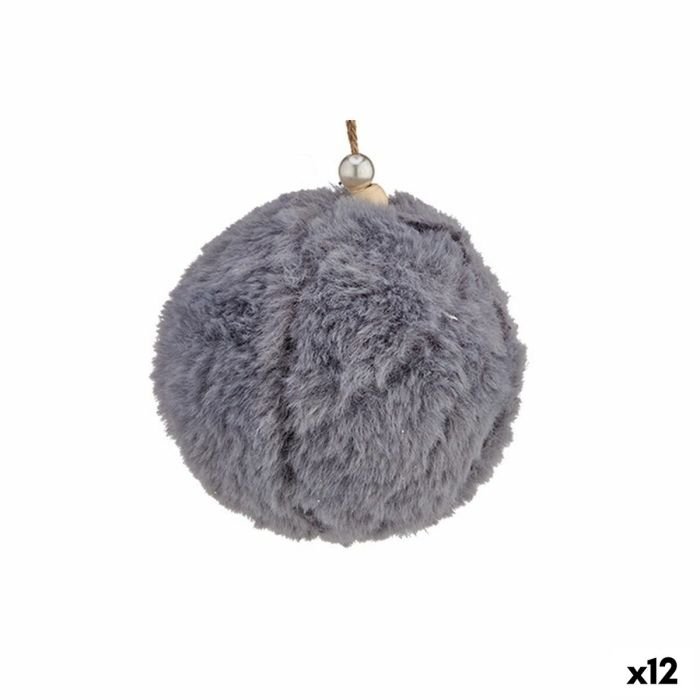 Bola de Navidad Terciopelo Gris oscuro Ø 8 cm (12 Unidades) 0 Bola de Navidad Terciopelo Gris oscuro Ø 8 cm (12 Unidades) 0