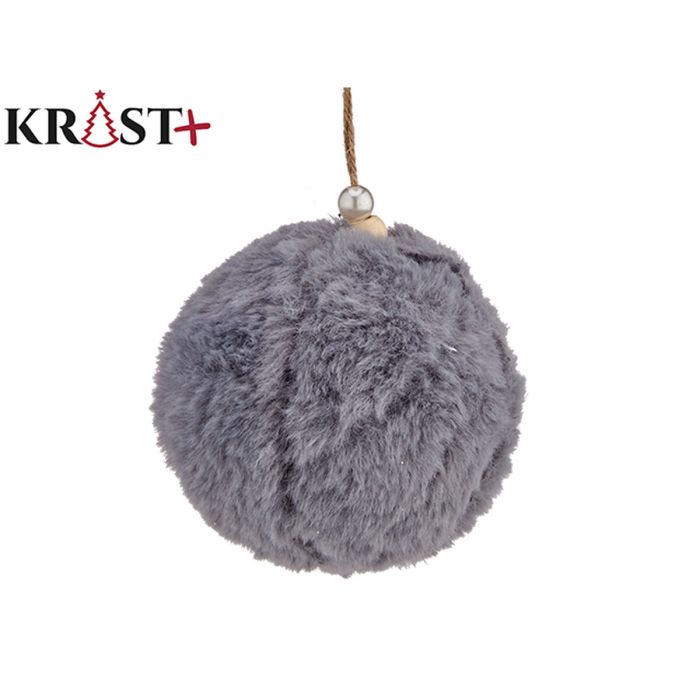 Bola de Navidad Terciopelo Gris oscuro Ø 8 cm (12 Unidades) 2 Bola de Navidad Terciopelo Gris oscuro Ø 8 cm (12 Unidades) 2