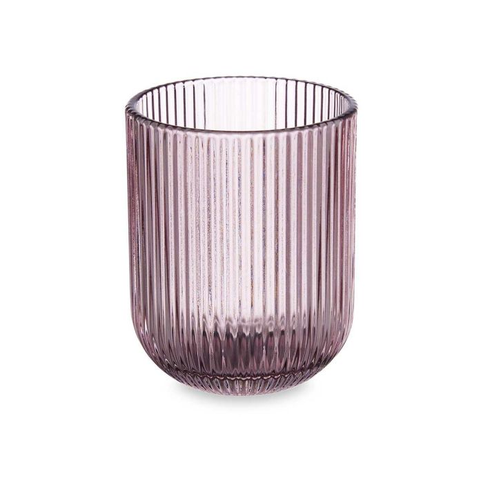 Vaso Rayas Rosa Cristal 270 ml (6 Unidades) 1