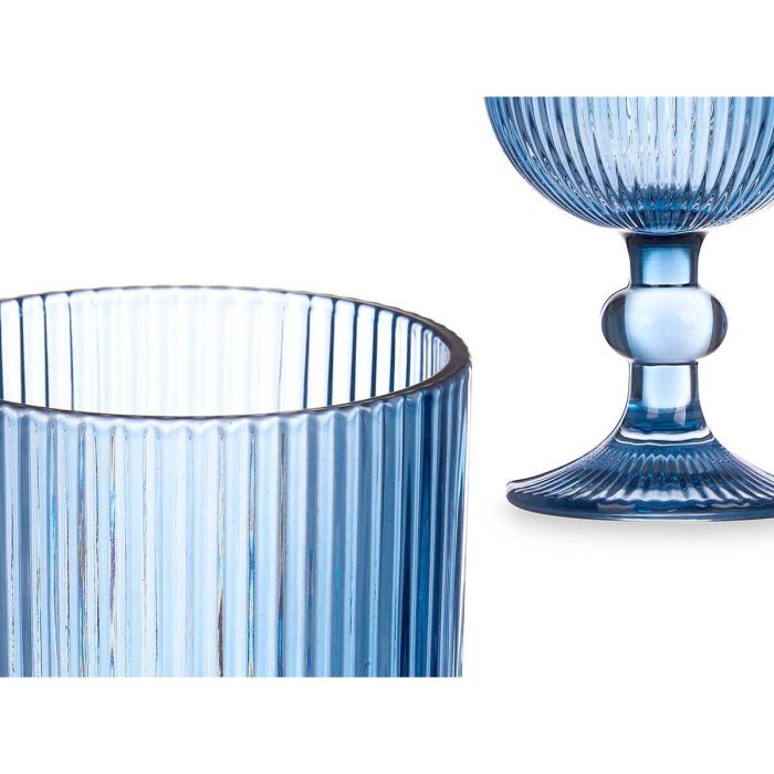 Copa de vino Rayas Azul Cristal 260 ml (6 Unidades) 1