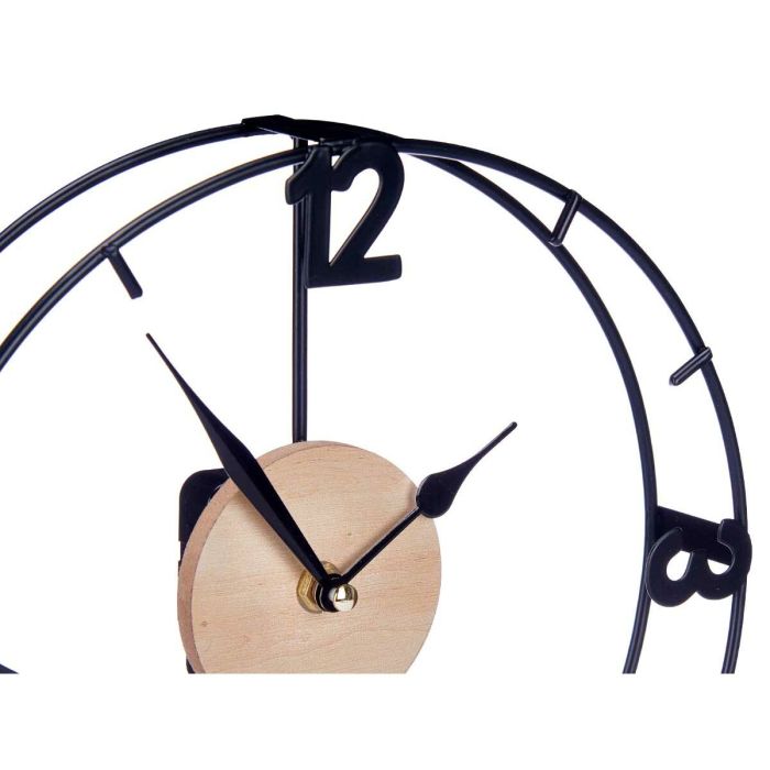 Reloj de Mesa Negro Metal Madera MDF 26 x 29 x 7 cm (6 Unidades) 1