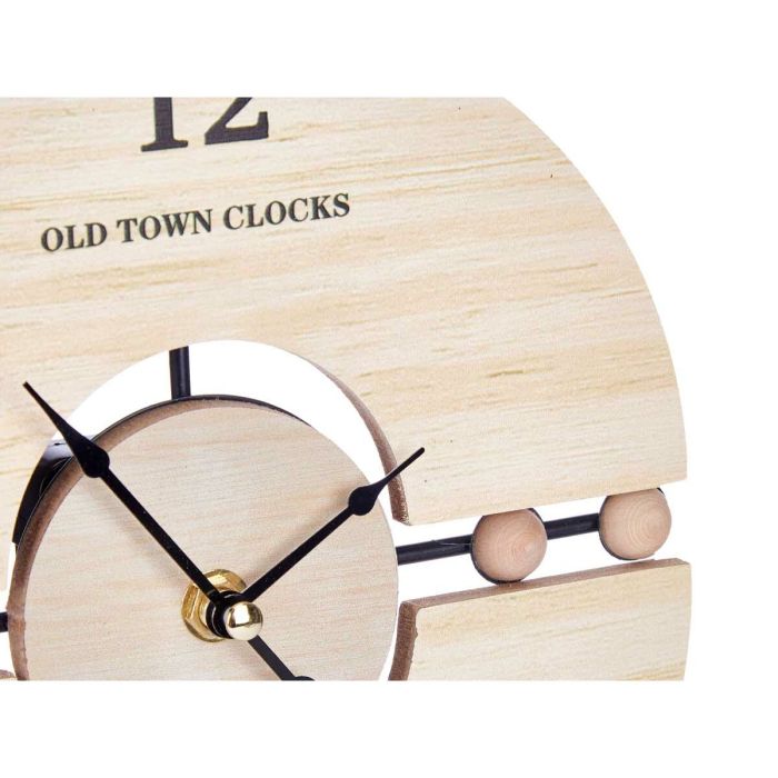 Reloj de Mesa Bolas Negro Metal Madera MDF 20,5 x 26,5 x 7 cm (6 Unidades) 1