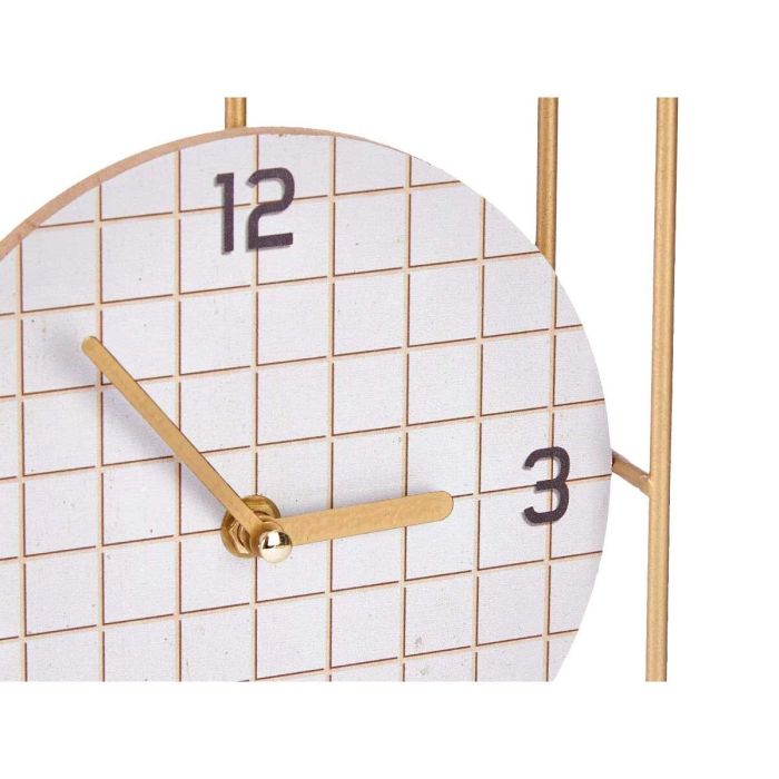 Reloj de Mesa A cuadros Negro Metal Madera MDF 18,5 x 25,5 x 6 cm (6 Unidades) 1
