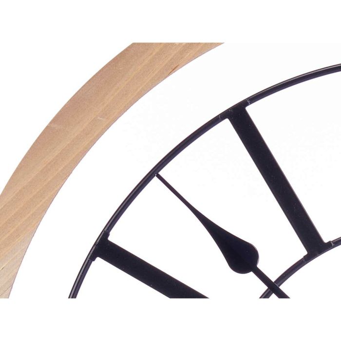 Reloj de Pared Negro Metal Madera MDF 60 x 60 x 4,5 cm (4 Unidades) 1