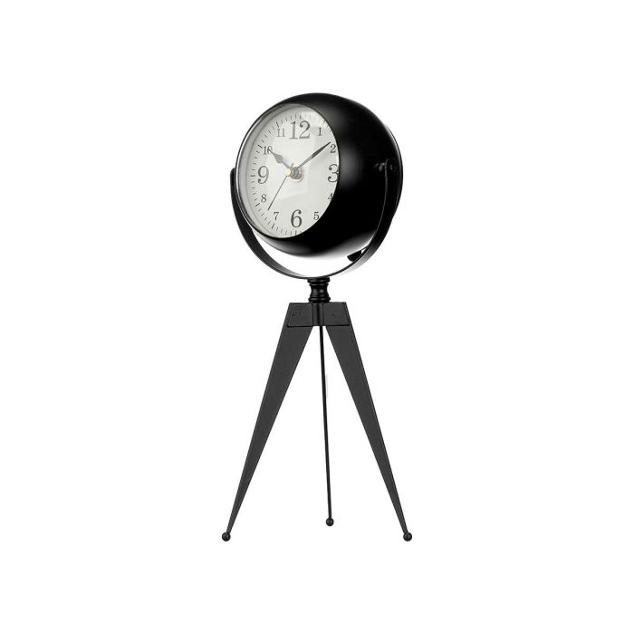 Reloj de Mesa Trípode Negro Metal 12 x 30 x 12 cm (4 Unidades) 2