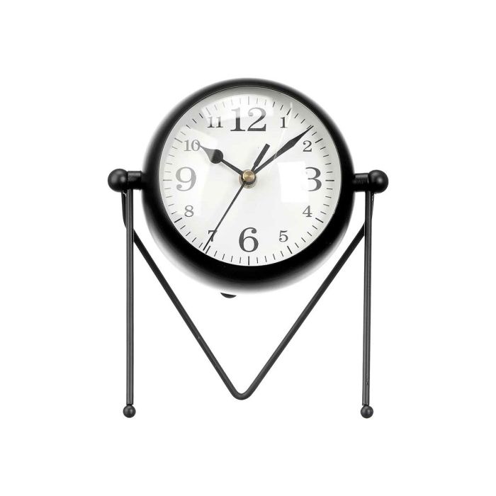 Reloj de Mesa Negro Metal 18 x 21 x 12 cm (4 Unidades) 2