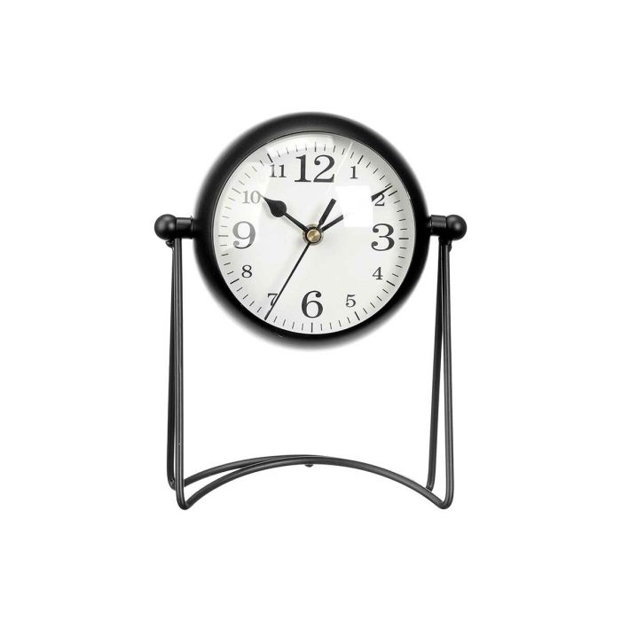 Reloj de Mesa Negro Metal 15,5 x 20 x 11 cm (4 Unidades) 2