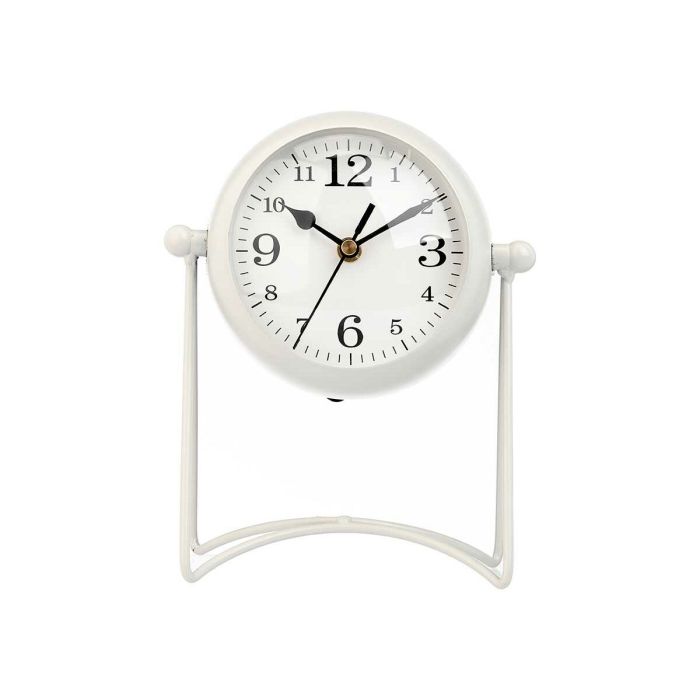 Reloj de Mesa Blanco Metal 15,5 x 20 x 11 cm (4 Unidades) 2