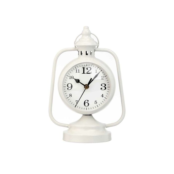 Reloj de Mesa Lámpara Blanco Metal 17 x 25 x 11,3 cm (4 Unidades) 2