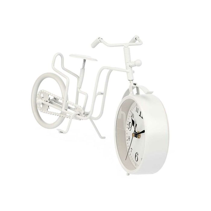 Reloj de Mesa Bicicleta Blanco Metal 33 x 21 x 4 cm (4 Unidades) 2