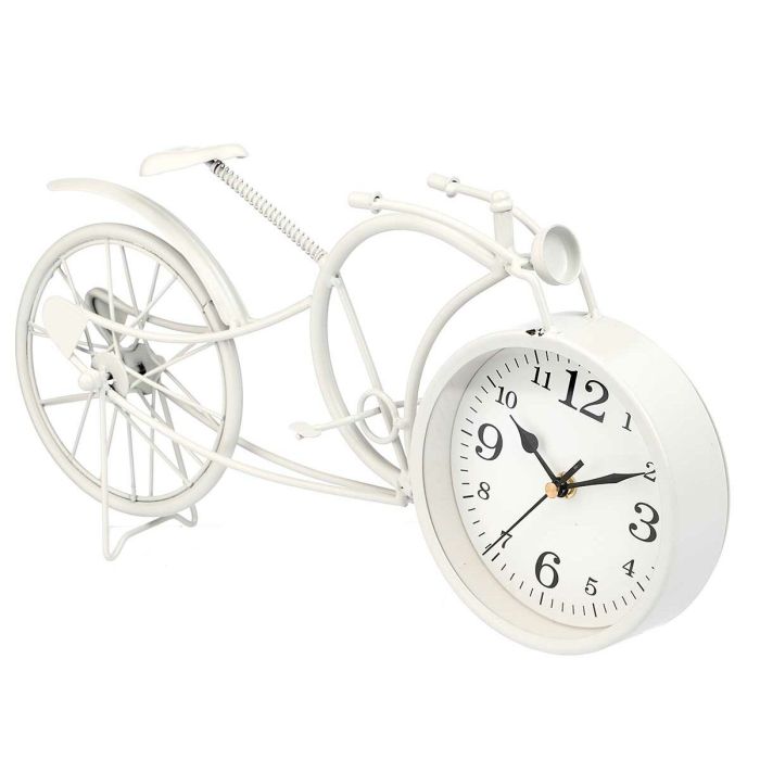 Reloj de Mesa Bicicleta Blanco Metal 40 x 19,5 x 7 cm (4 Unidades) 2