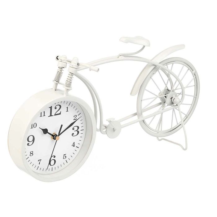 Reloj de Mesa Bicicleta Blanco Metal 38 x 20 x 4 cm (4 Unidades) 2