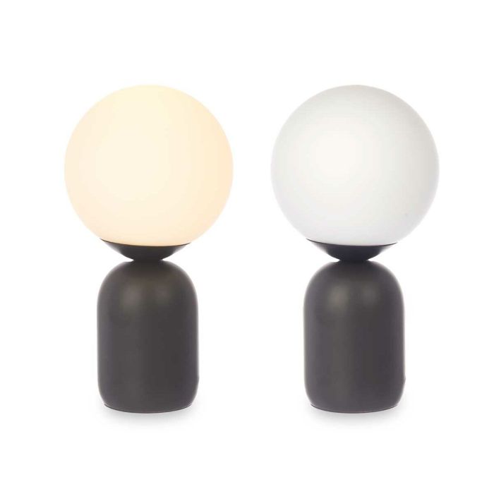 Lámpara de mesa Bola 40 W Blanco Negro Cerámica 15 x 28,5 x 15 cm (4 Unidades) 2
