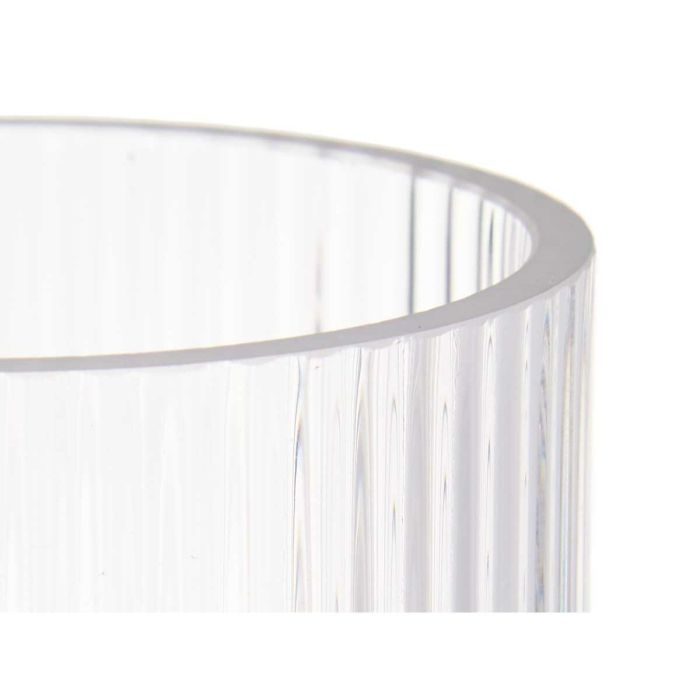Jarrón Rayas Transparente Cristal 9,5 x 16,5 x 9,5 cm (8 Unidades) 1