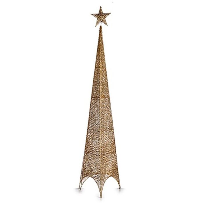 Árbol de Navidad Estrella Torre Dorado Metal Plástico 34 x 154 x 34 cm (6 Unidades) 1