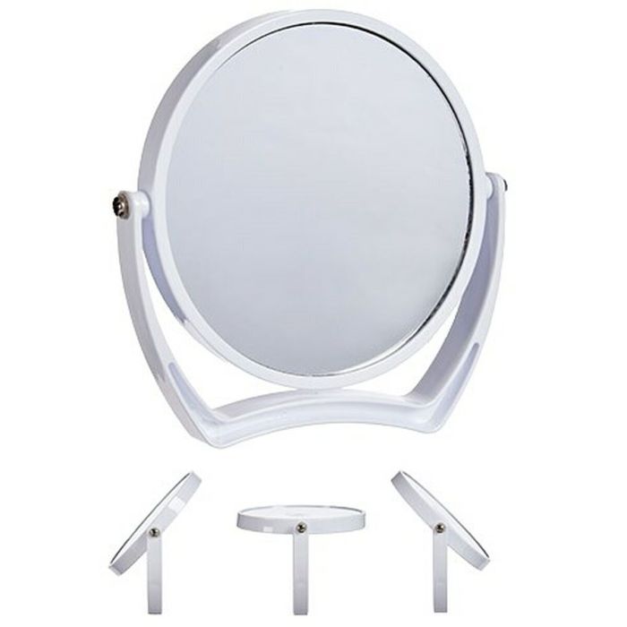 Espejo de Aumento Blanco Cristal Plástico 19 x 18,7 x 2 cm (6 Unidades) 1