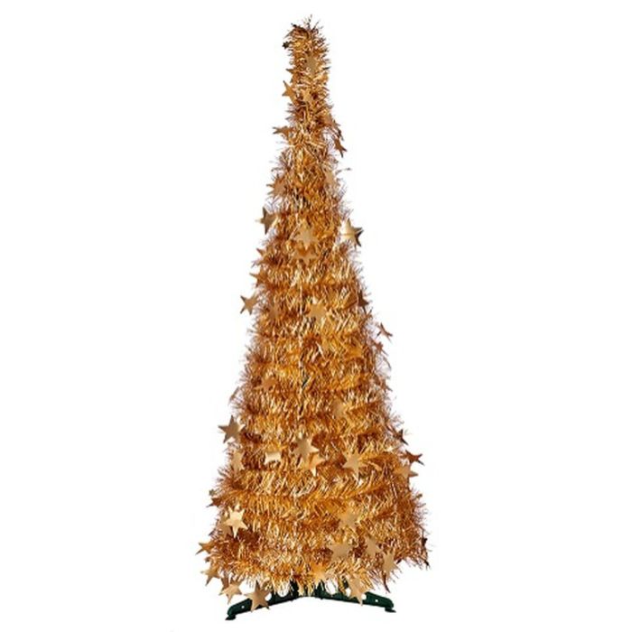 Árbol de Navidad Dorado Espumillón 38 x 38 x 150 cm (6 Unidades) 1