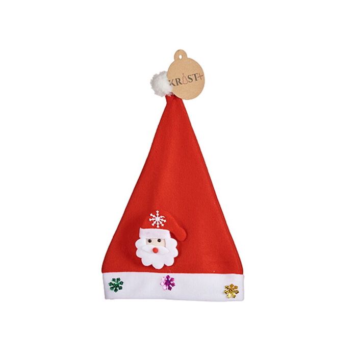 Gorro de Papá Noel Blanco Rojo (12 Unidades) 1