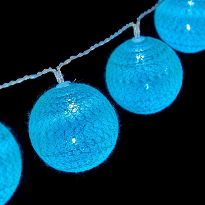 Guirnalda de Bolas LED Turquesa 2 m 3,5 x 3,5 x 200 cm (18 Unidades) 2