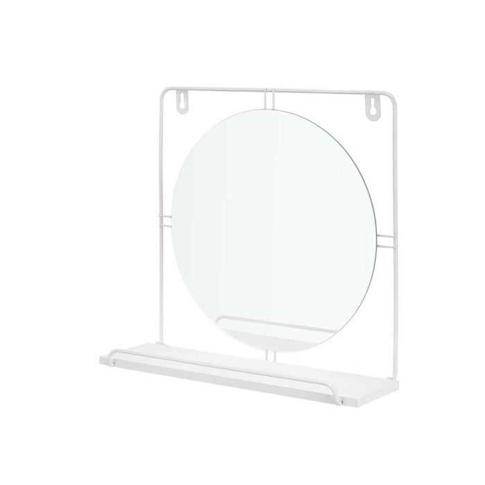Espejo con Soporte Blanco Metal Madera MDF 33,7 x 30 x 10 cm (4 Unidades) 3