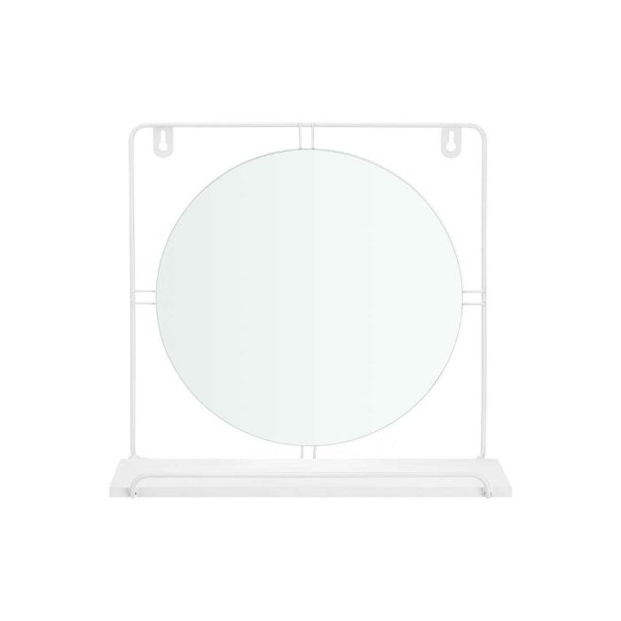 Espejo con Soporte Blanco Metal Madera MDF 33,7 x 30 x 10 cm (4 Unidades) 1