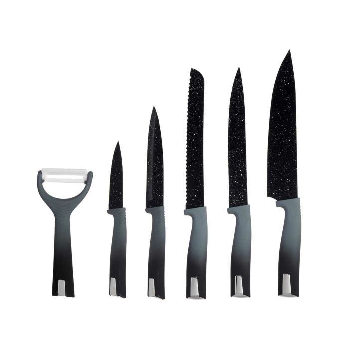 Set de Cuchillos Negro Acero Inoxidable Polipropileno (6 Unidades) 6 Piezas 3