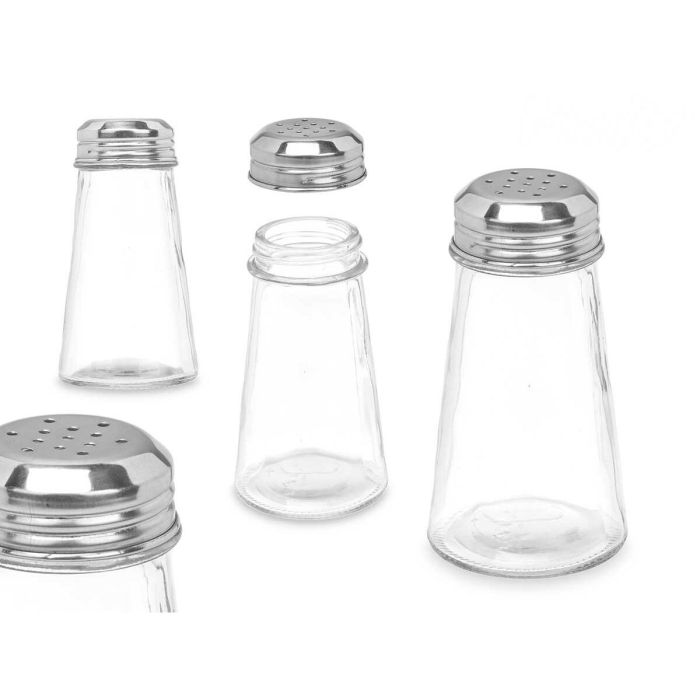 Salero-Pimentero Transparente Vidrio 5,5 x 10,5 x 5,5 cm (48 Unidades) Cónico 2