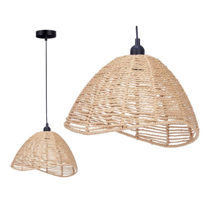 Lámpara de Techo Natural Ratán 60 W Cónica 220 -240 V 34 x 20 x 30 cm (2 Unidades) 4