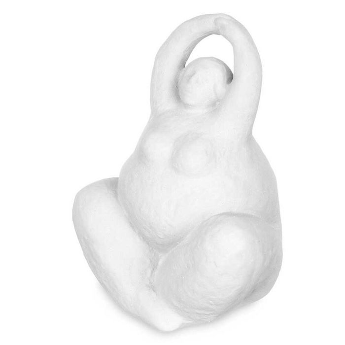 Figura Decorativa Blanco Dolomita 14 x 18 x 11 cm (6 Unidades) Mujer Yoga 1