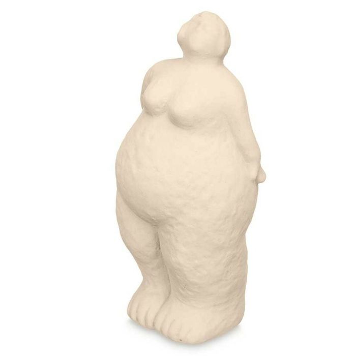 Figura Decorativa Beige Dolomita 14 x 34 x 12 cm (6 Unidades) Mujer De pie 1