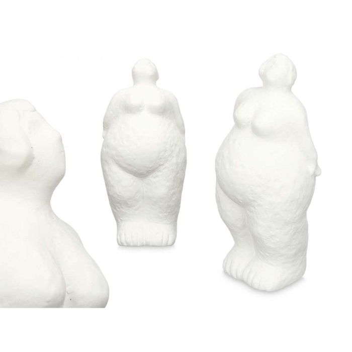 Figura Decorativa Blanco Dolomita 14 x 34 x 12 cm (6 Unidades) Mujer De pie 1