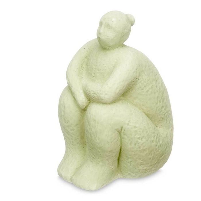 Figura Decorativa Verde Dolomita 18 x 30 x 19 cm (4 Unidades) Mujer Sentado 1