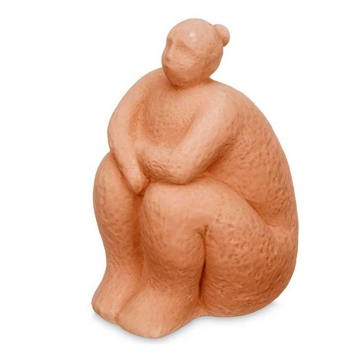 Figura Decorativa Naranja Dolomita 18 x 30 x 19 cm (4 Unidades) Mujer Sentado 1