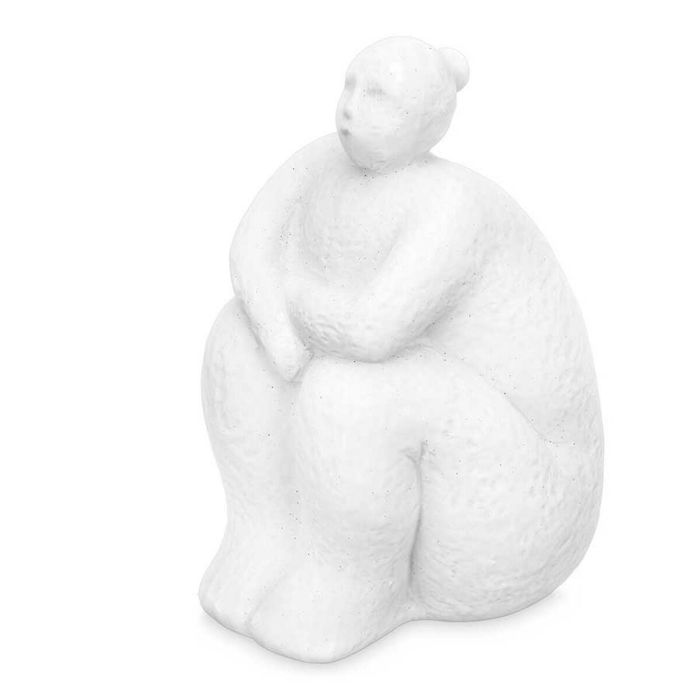 Figura Decorativa Blanco Dolomita 18 x 30 x 19 cm (4 Unidades) Mujer Sentado 1