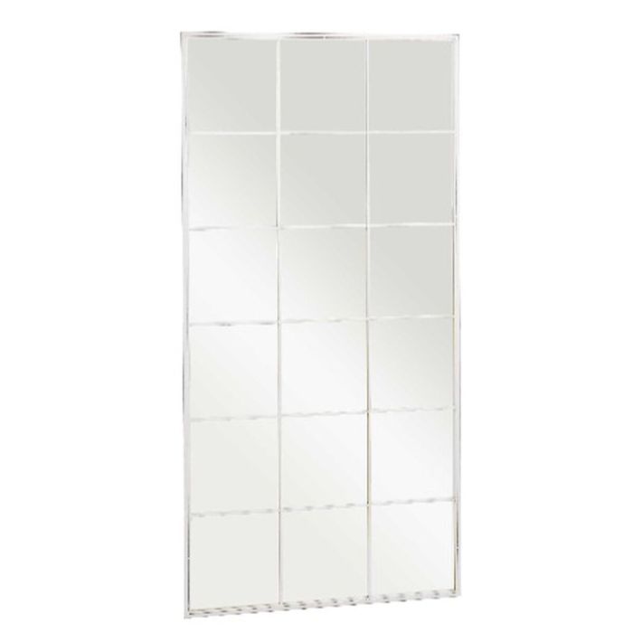 Espejo de pared Blanco Metal Cristal Ventana 90 x 180 x 2 cm