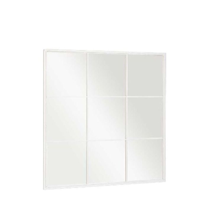 Espejo de pared Blanco Metal Cristal Ventana 90 x 90 x 2 cm