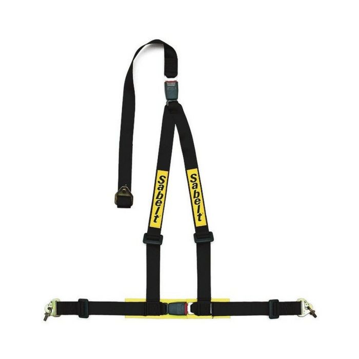 Sabelt SBCFCC902059NPB Arnés de Seguridad Clubman 3 Puntos ECE Aprobado con Liberación Rápida, Almohadillas y Tornillo Negro