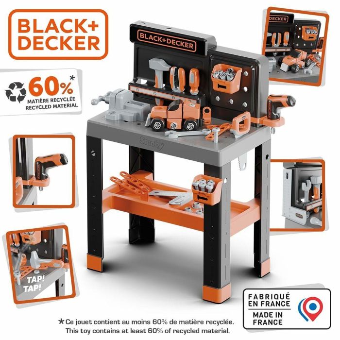 Black&Decker Bricolo Pro Mesa de Trabajo para Niños a Partir de 3 Años Plástico 10