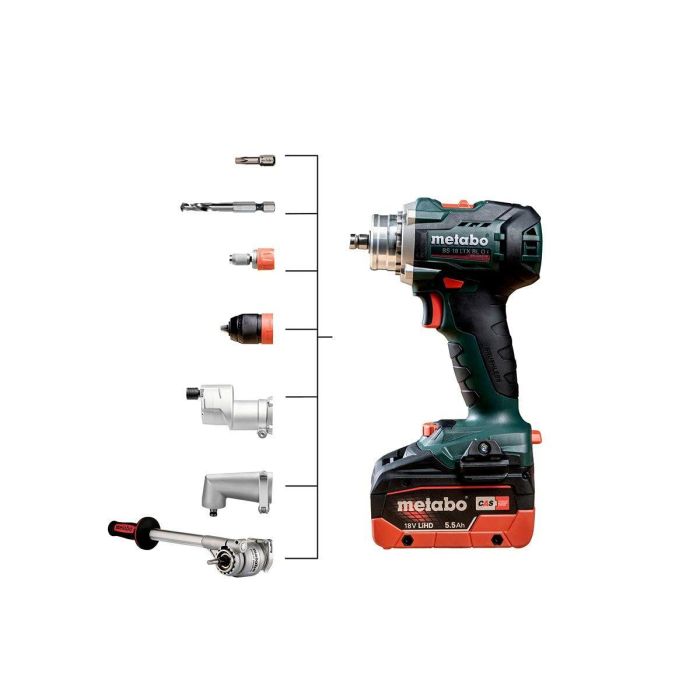 Metabo Taladro Atornillador a Batería BS 18 LTX BL QI 18 V con MetaBOX 145 L 7