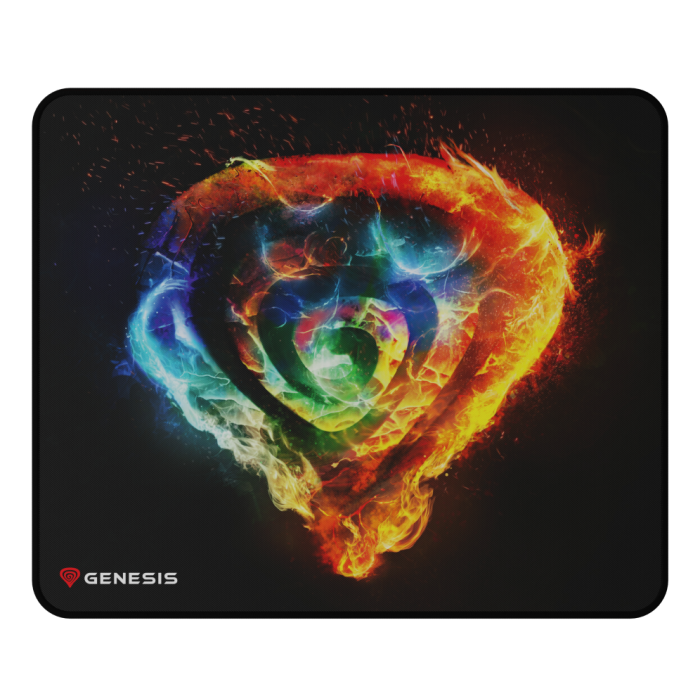 GENESIS Carbon 500 M Fire G2 Alfombrilla de ratón para juegos de Tela, Superficie Speed para Precisión y Deslizamiento Suave, Multicolor
