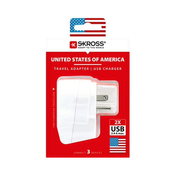 Adaptador europeo a estados unidos usb skross 1500281 3