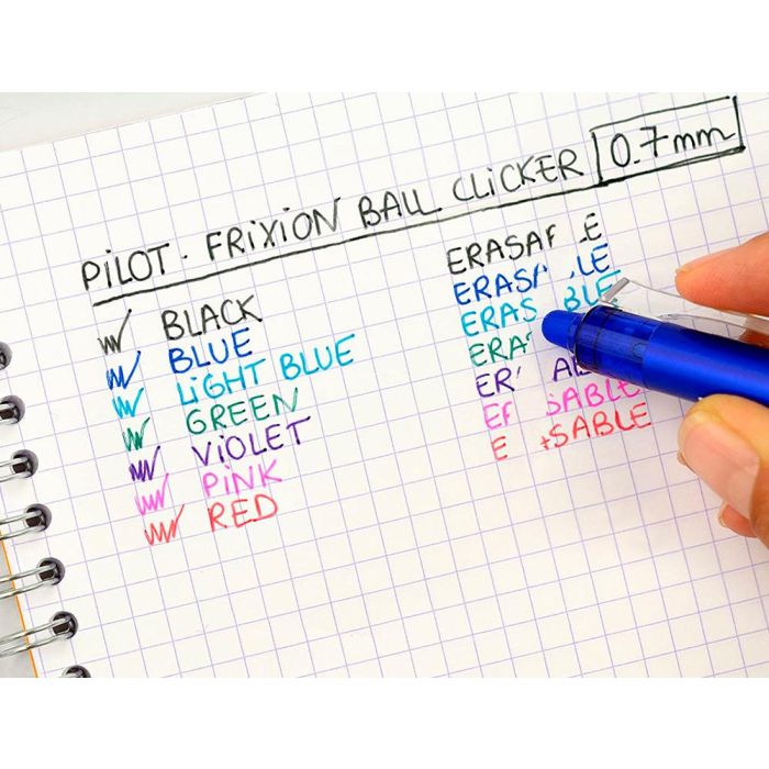 Boligrafo Pilot Frixion Clicker Borrable 0,7 mm Punta Media Azul En Blister 4