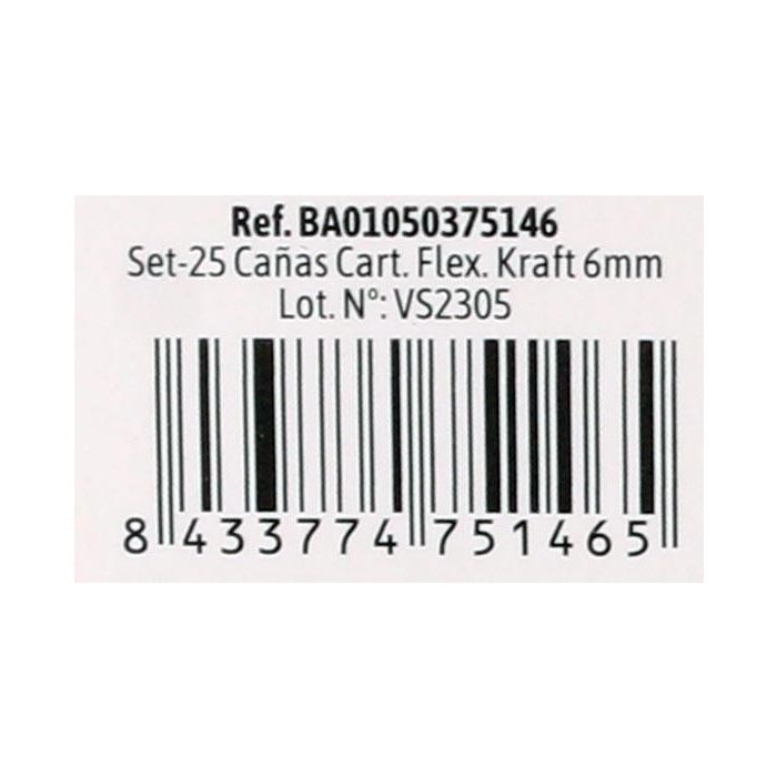 Set de 25 pajitas de cartón flexible Kraft 6mm Algon (24 Cajas) 3 Set de 25 pajitas de cartón flexible Kraft 6mm Algon (24 Cajas) 3