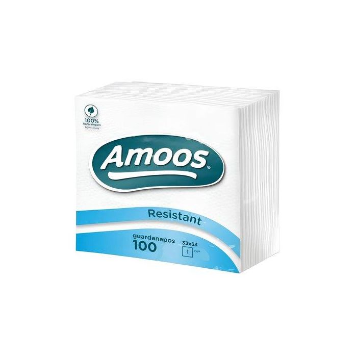 Servilleta Papel Amoos Resistant 30X30 Cm. 1 Capa Blanco Paquete De 100 Blanco