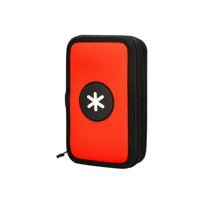 Antartik Plumier Escolar Doble Cremallera Rojo 28 Piezas (12 Rotuladores, 12 Lápices, Goma, Sacapuntas, 2 Lápices HB) 2