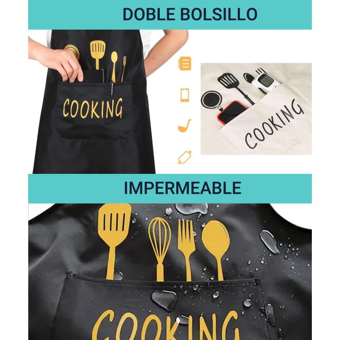 Delantal de cocina Quttin 72x65 cm (24 Unidades) 10 Delantal de cocina Quttin 72x65 cm (24 Unidades) 10
