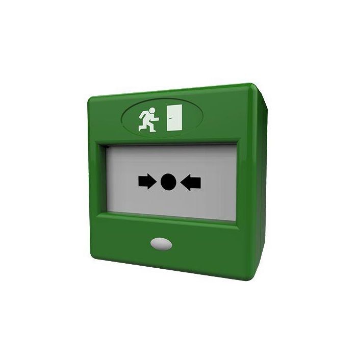 CQR FP3 Surface Call Point Green Double Pole