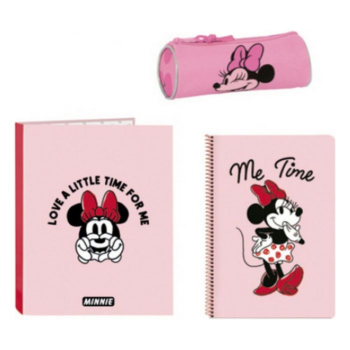 Set de Papelería Minnie Mouse Loving Rosa A4 3 Piezas 1
