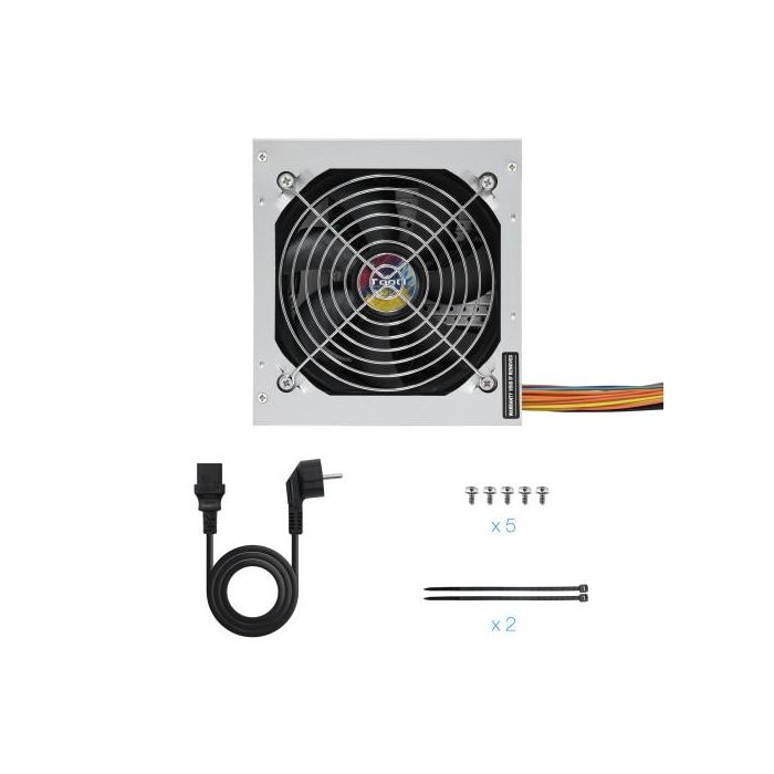 TooQ TQAPOLO-500SP Fuente de Alimentación 500W PFC Activo ATX 12V V1.3 Ventilador Silencioso 120mm Eficiencia >78% 5
